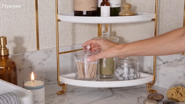 Amazon.com: FSyueyun 2-Tier Corner Bathroom Counter Organizer
